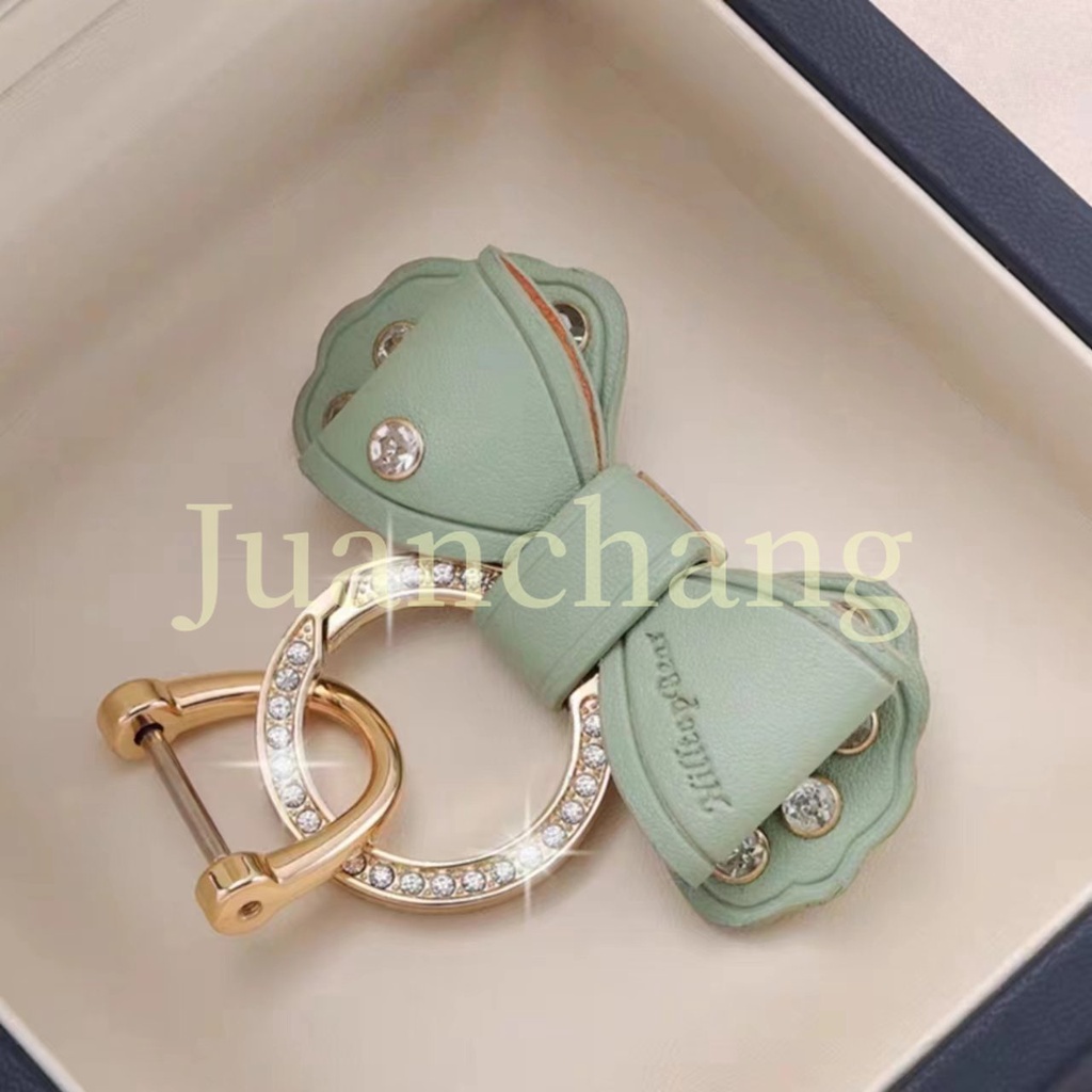 1 Pcs Butterfly Keychain PU Leather Keychain Gadis Romantis Berlian Imitasi Butterfly Pendant Key Chains Tas Hadiah