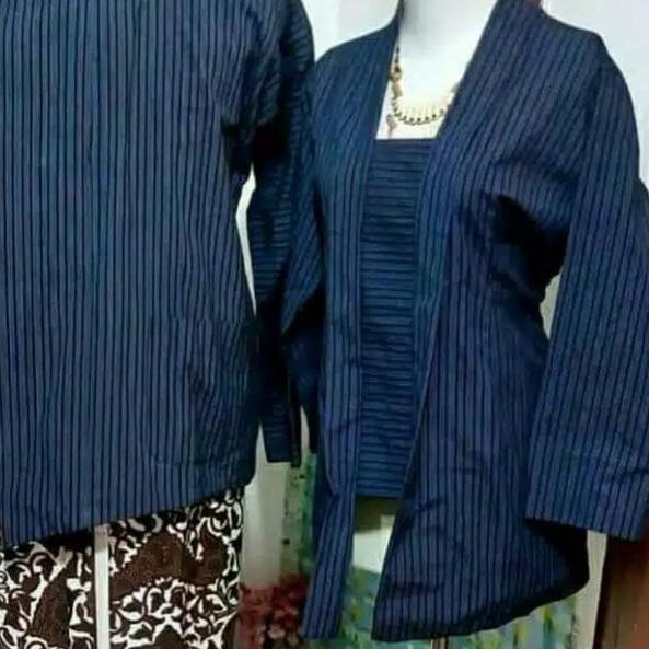 Lurik Diskon Viral BAJU COUPLE SURJAN KEBAYA LURIK BIRU BAJU LURIK ADAT JAWA JOGJA SOLO KEBAYA LURIK