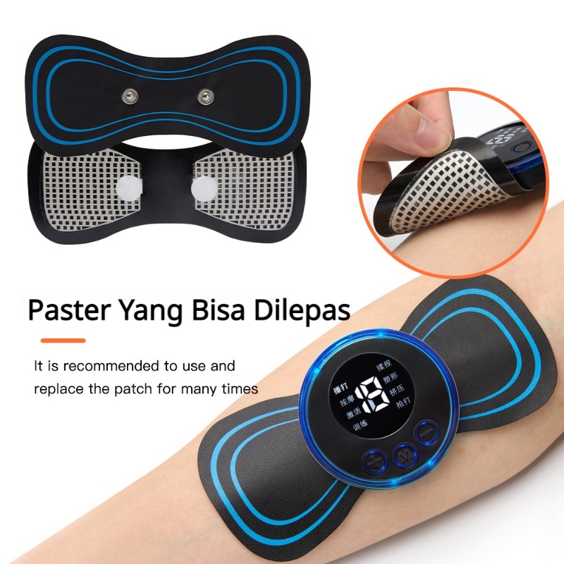 【With Remote】EMS Alat Pijat/EMS Mini Massager/EMS Pijat Leher EMS Pad/Alat Pijat Terapi Leher/Alat Terapi Mikro Panas/EMS Elektrik Pad