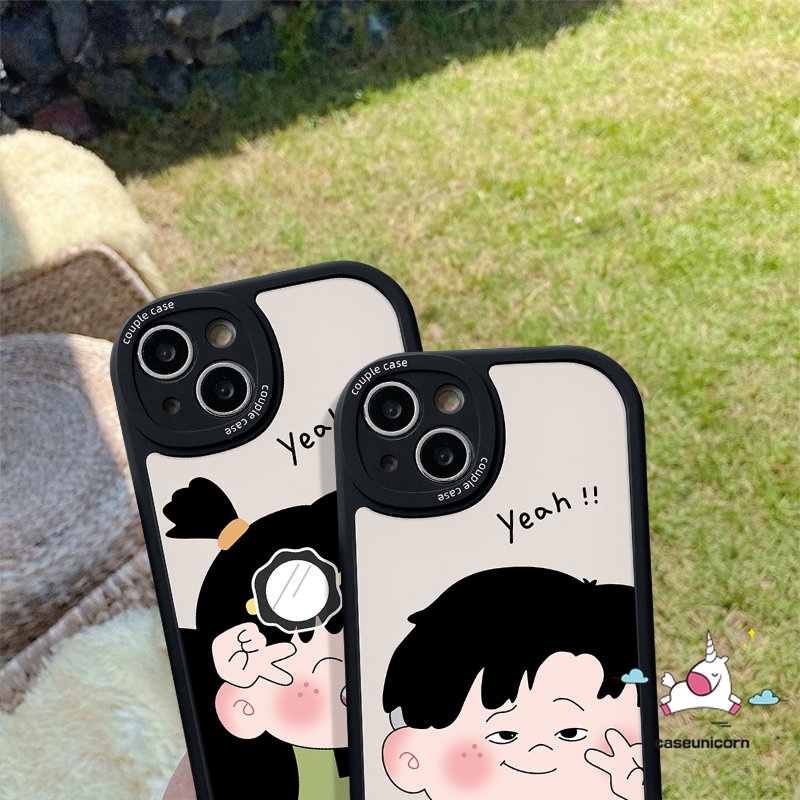 Casing Pasangan Untuk Infinix Hot 10 10s 11 10T 11s 9 Play Smart 5 6 Hot 10T 11 10 Lite 10s 11s Infinix Note 8 Kartun Lucu Imut Cowok Cewek Soft Silicon Case Lovers Cover
