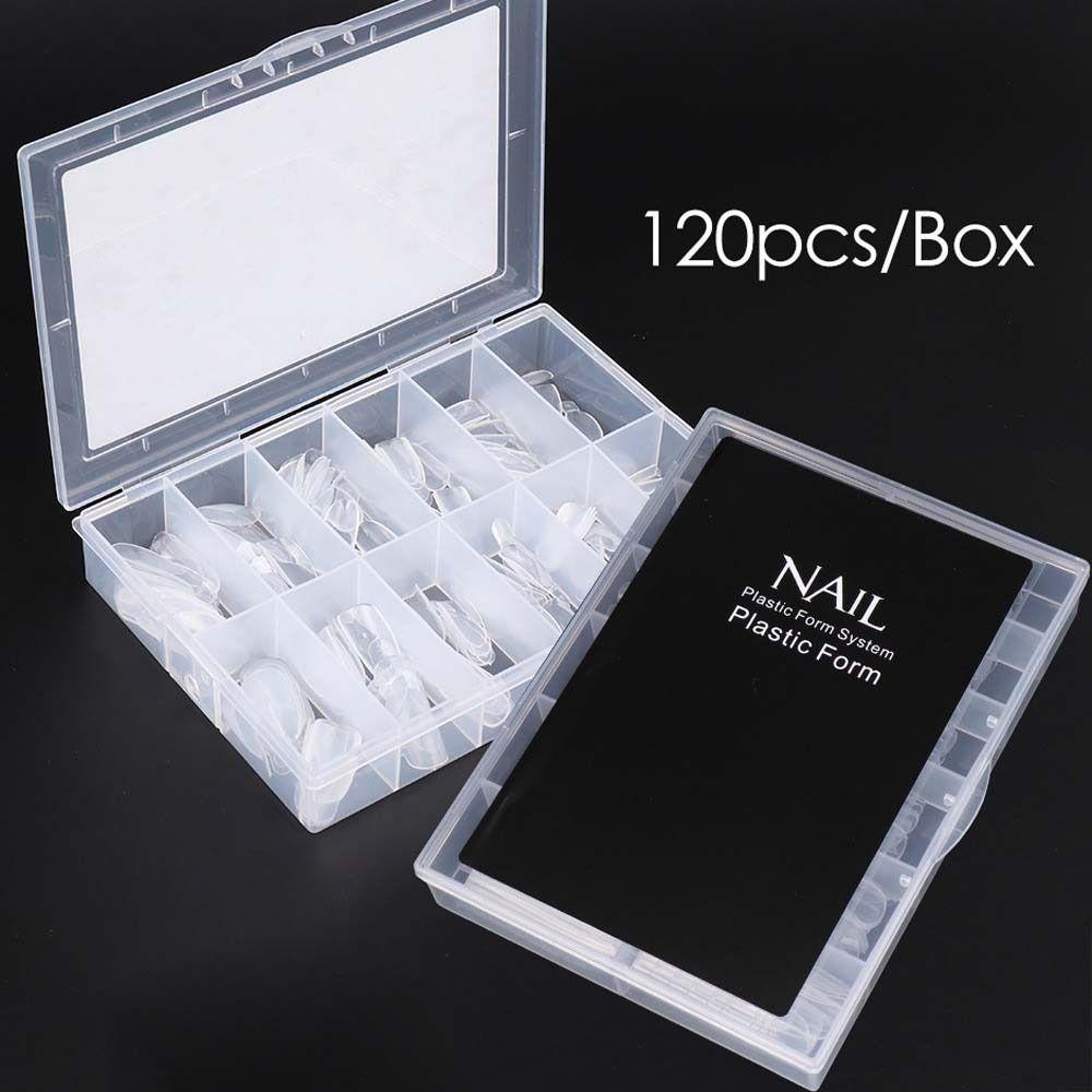 Needway Cetakan Kuku Palsu Jepang Bening Buatan Nail Manicure Tools Full Cover Bentuk Kuku Poly Nail Art Tips Kuku Palsu Kit