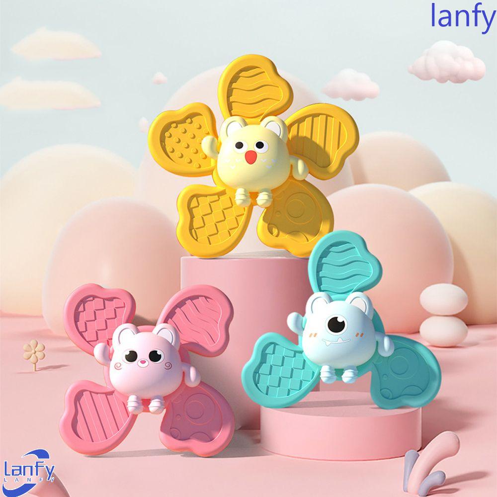 Lanfy Fidget Spinners Hadiah Perkembangan Balita Hadiah Mainan Bayi Kincir Angin Hewan Berputar Bunga Mainan Mandi Novelty Sucker Windmill Toy