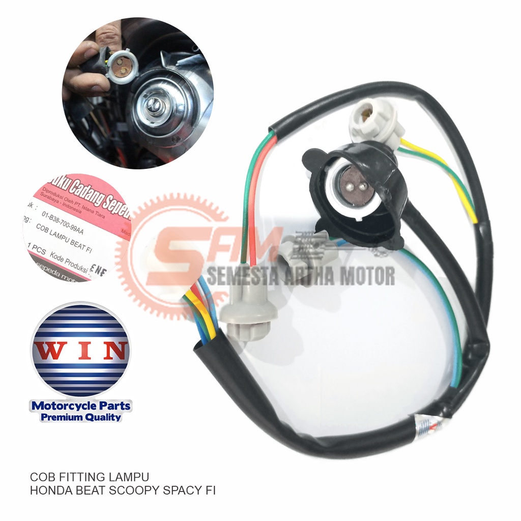 Win Soket Fitting Lampu Depan Mio 125 M3 Kabel Cob Kualitas Bagus
