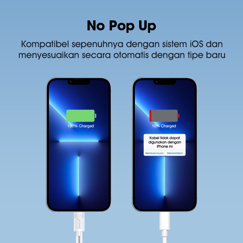 ACOME Kabel Data Type-C to USB-C / Type-C to Lightning / Data Cable PD 60W 3A Super Fast Charging iPhone / Macbook / Android (AD-C Series) Original - Garansi 1 Tahun