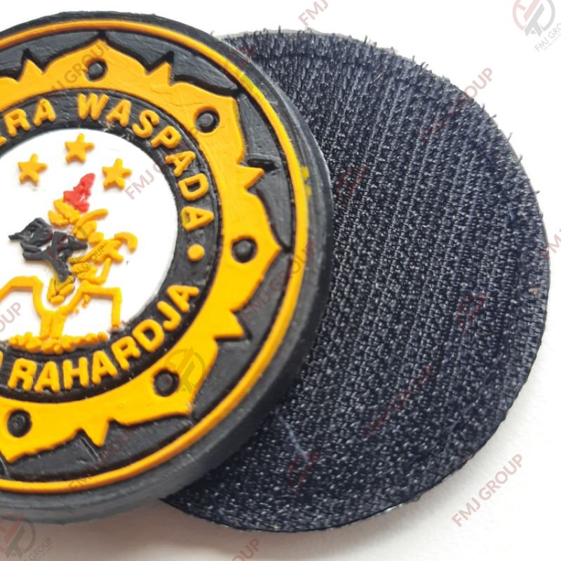 Patch Rubber Logo Kresna Wayang Kuning / Emblem Logo Kresna Prepet Velcro Tempelan Logo