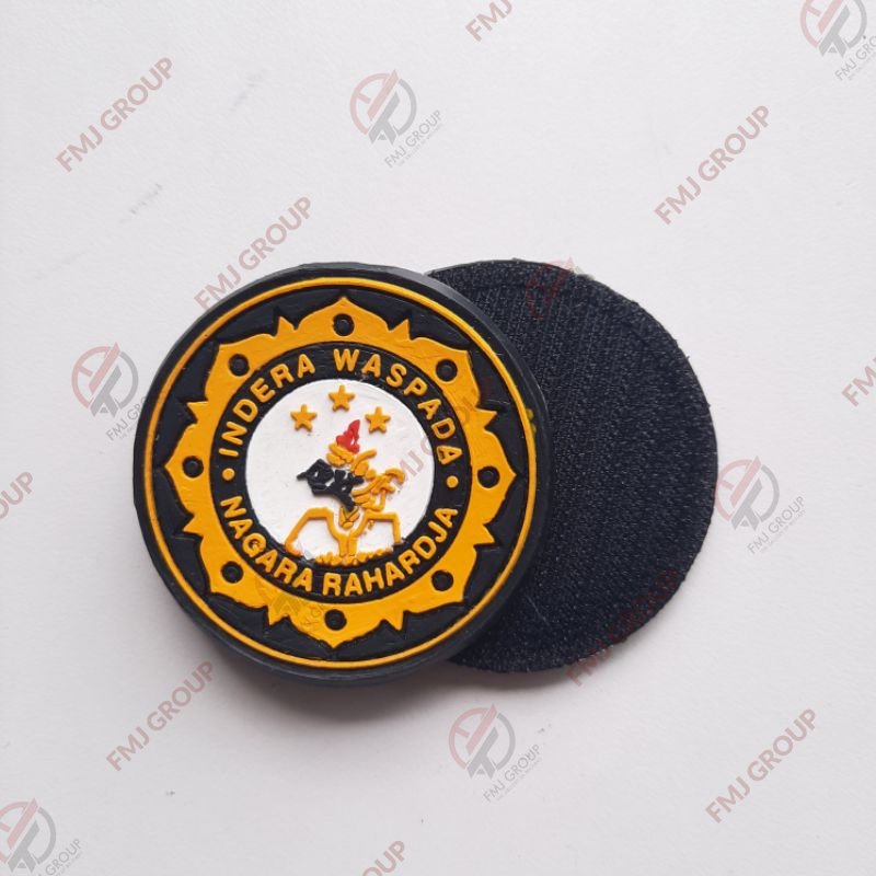 Patch Rubber Logo Kresna Wayang Kuning / Emblem Logo Kresna Prepet Velcro Tempelan Logo