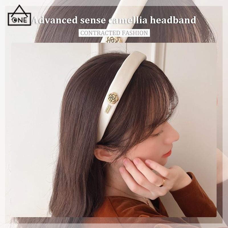 COD❤️Ikat Rambut Premium Sense Camellia Headband Mewah Tebal Simple Fashion All-Match-A.one