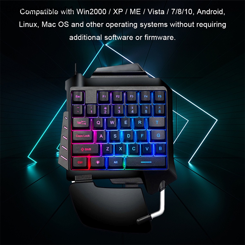 Gentlehappy Keyboard Gaming Mekanik Satu Tangan RGB Backlit Portable Mini Gaming Keypad id
