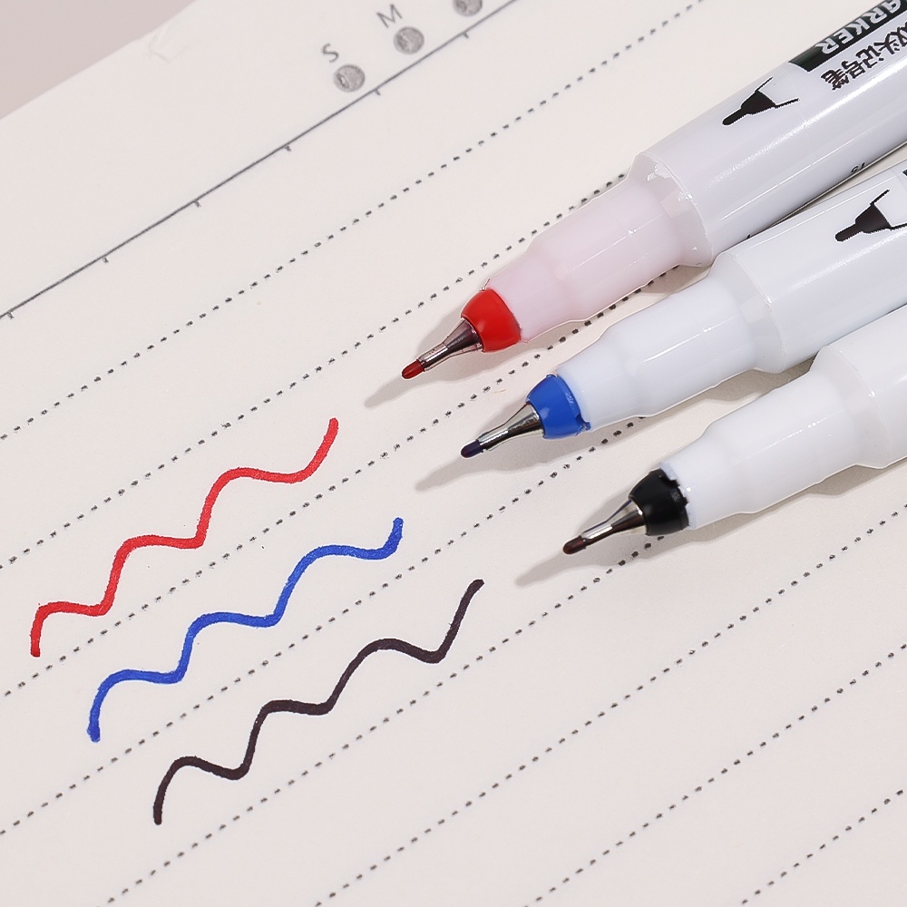 [Unggulan] Double Headed Deep Hole Marker Pen 20mm Penanda Nib Panjang Cepat Kering Metal Perforating Pen Alat Tulisan Tahan Air Kamar Mandi Woodworking Penanda Konstruksi