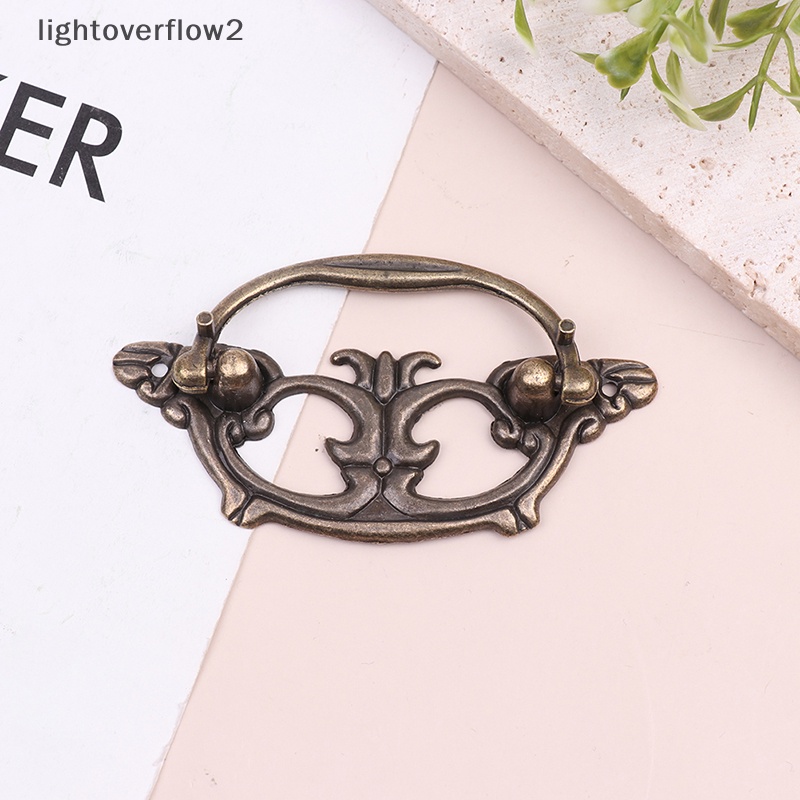 [lightoverflow2] Bronze Furniture Handle Meja Kotak Gagang Pintu Antik Zinc Alloy Pola Kelelawar [ID]