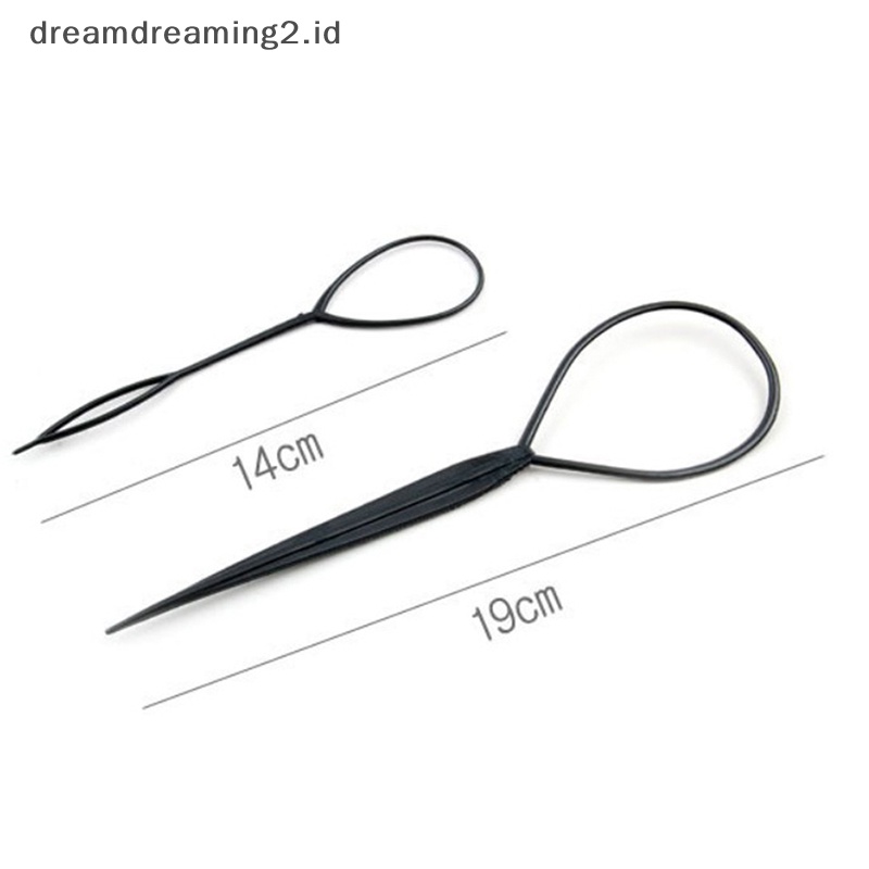 (drea) 2pcs/set Alat Styling Rambut Klip Sanggul Maker Hair Twist Kepang Ponytail Aksesoris//