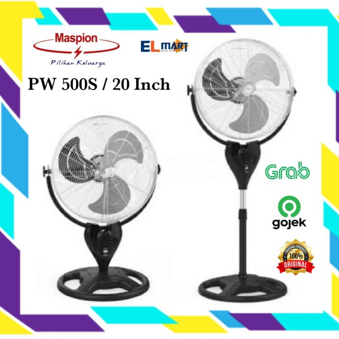 Kipas Angin Maspion Berdiri 20 inch PW 500S 500 S Power Fan (Gosend)