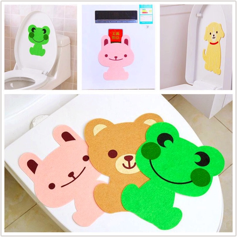 Paste Stiker Toilet Kartun Deodoran Hewan Lucu Stiker Dinding Kamar Mandi Stiker Dekoratif Toilet Bulu Mata Bantalan Deodoran Peralatan Rumah