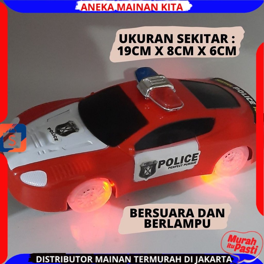 Mainan Anak Mobil Polisi baterai Super Police Car Ada Musik Dan Ban BerLampu / Mainan Anak Laki Laki BerSNI Murah