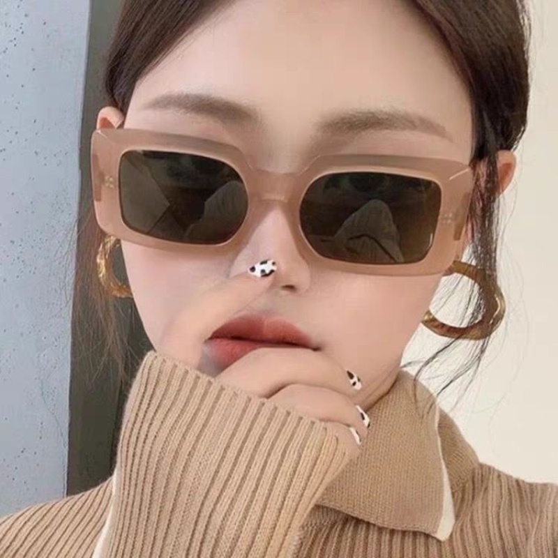 Vintage Square Frame Candy Color Sun Glasses/Kacamata Perlindungan UV Hip-Hop Populer Keren/Kacamata Pria Wanita Fashion Trendy Untuk Mengemudi Perjalanan Memancing