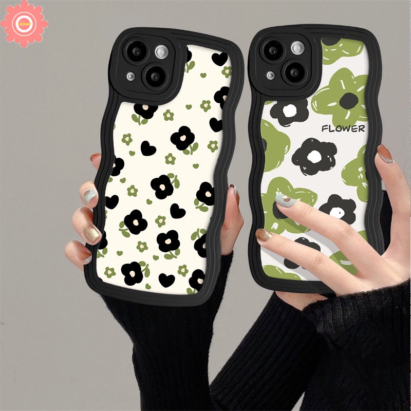 Untuk Infinix Hot20 9 10 11s 10s 12i 10Lite 20s 8 12 Pro Smart 4 6 5 Plus Hot 9 10 12 11 Play Note 12 G96 10 Pro Fresh Flower Soft Silicone Cover Wavy Edge Floral TPU Case