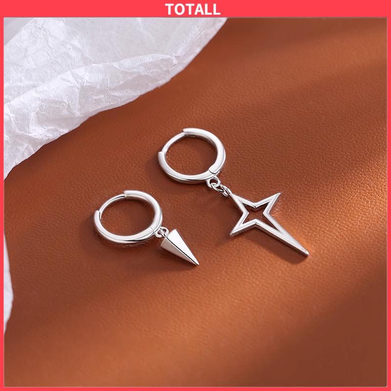 COD Anting Salib Bintang Asimetris Anting Keren Geometri Kerucut Hip hop Telinga Stud-Totall