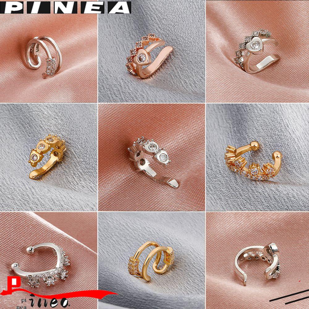 Hadiah Manset Telinga Nanas Clip-On Dainty Adjustable Helix Cuff Earrings