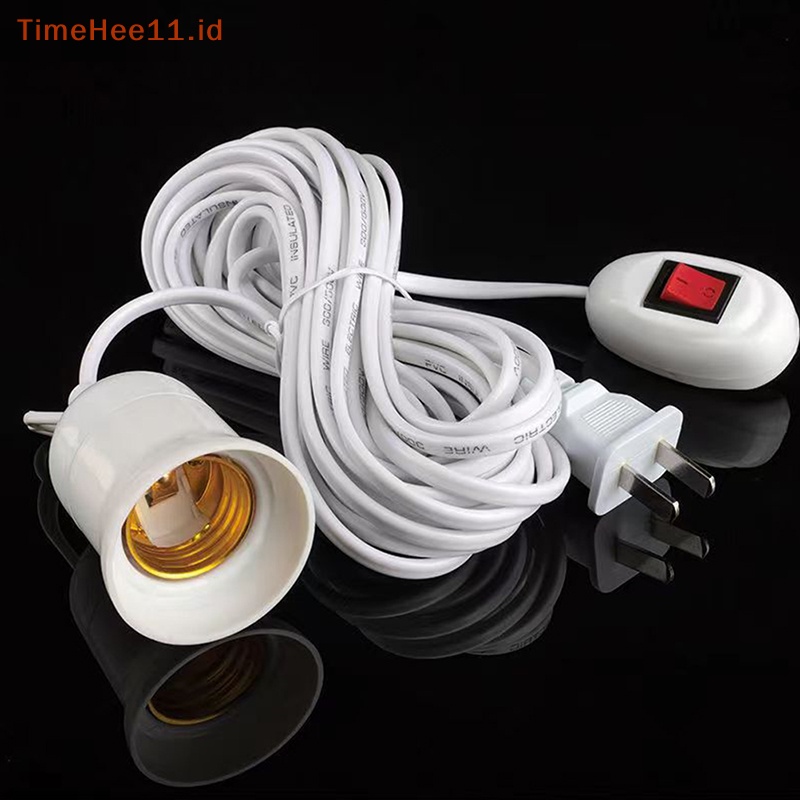 Timehee E27 2.3M Kabel Ekstensi Lamp Bulb Holder Dengan Switch LED Light Bulb Extension Socket ID
