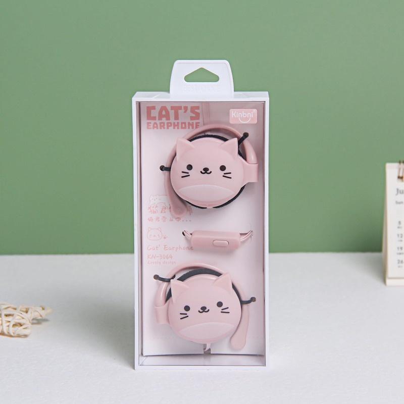 [KN-3064] Headset Earphone Motif CAT KUCING / Earphone CAT HEAD