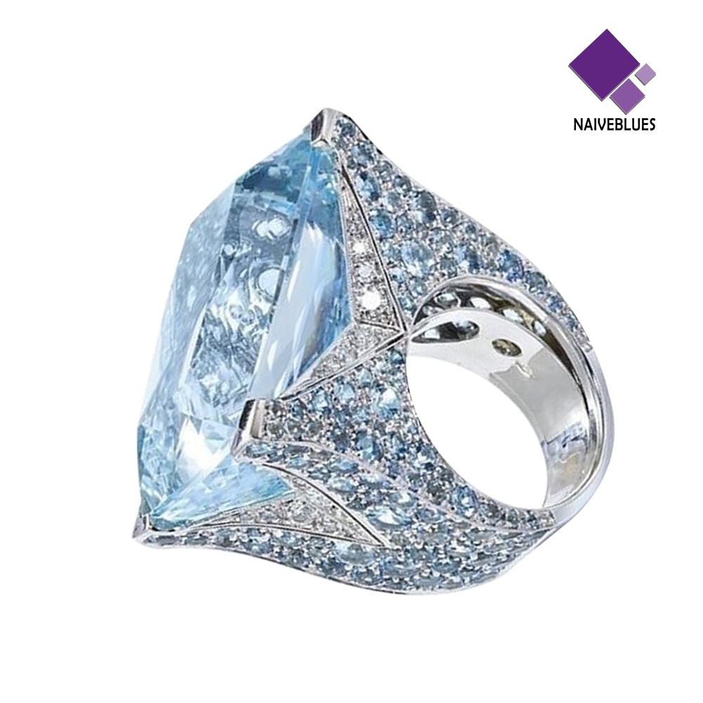 &lt; Naiveblues &gt; Sparkling Women Cubic Zirconia Cincin Pengantin Pernikahan Pertunangan Pesta Hadiah