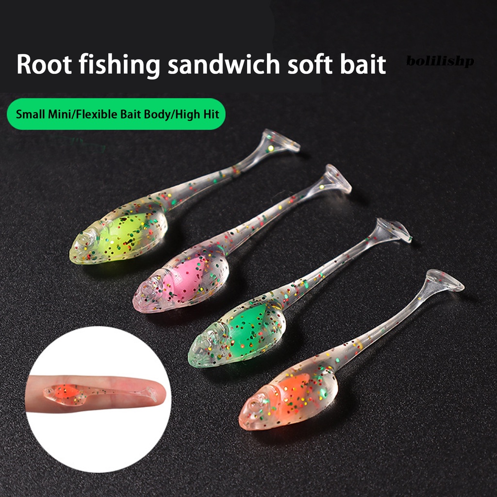 Bo-20pcs 5cm Memancing Memikat Simulasi Tahan Gigit Cepat Mengumpulkan Ikan Menggoda Akar Memancing Sandwich Umpan Lembut Memancing Luar Ruangan