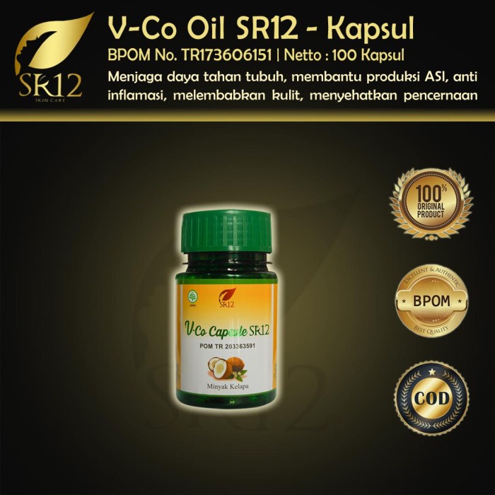 VCO Kapsul SR12 Minyak Kelapa Kapsul / Obat Diet Alami VICO Oil SR 12