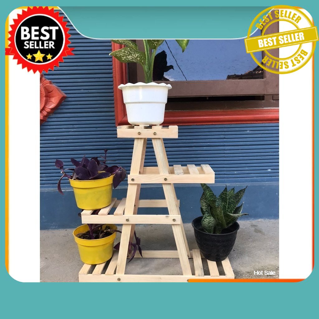 RAK BUNGA SUSUN 5 POT/ RAK BUNGA UNik/ RAK SERBAGUNA KAYU / RAK BUNGA KAYU / RAK BUNGA MINIMALIS