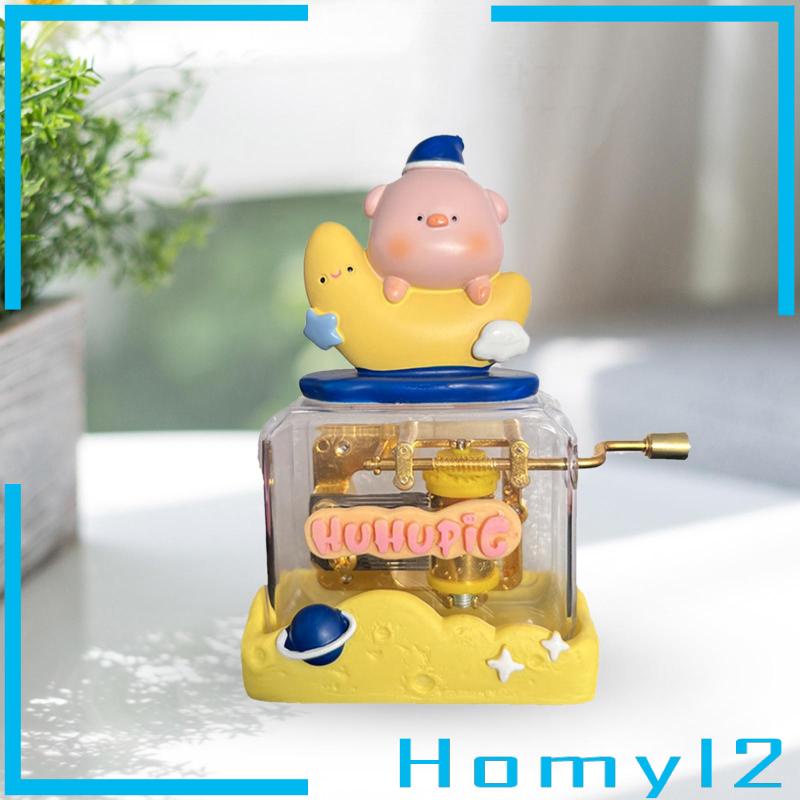 [HOMYL2] Kotak Musik Kartun Hewan Novelty Portable Engkol Tangan Musical Box Collectible