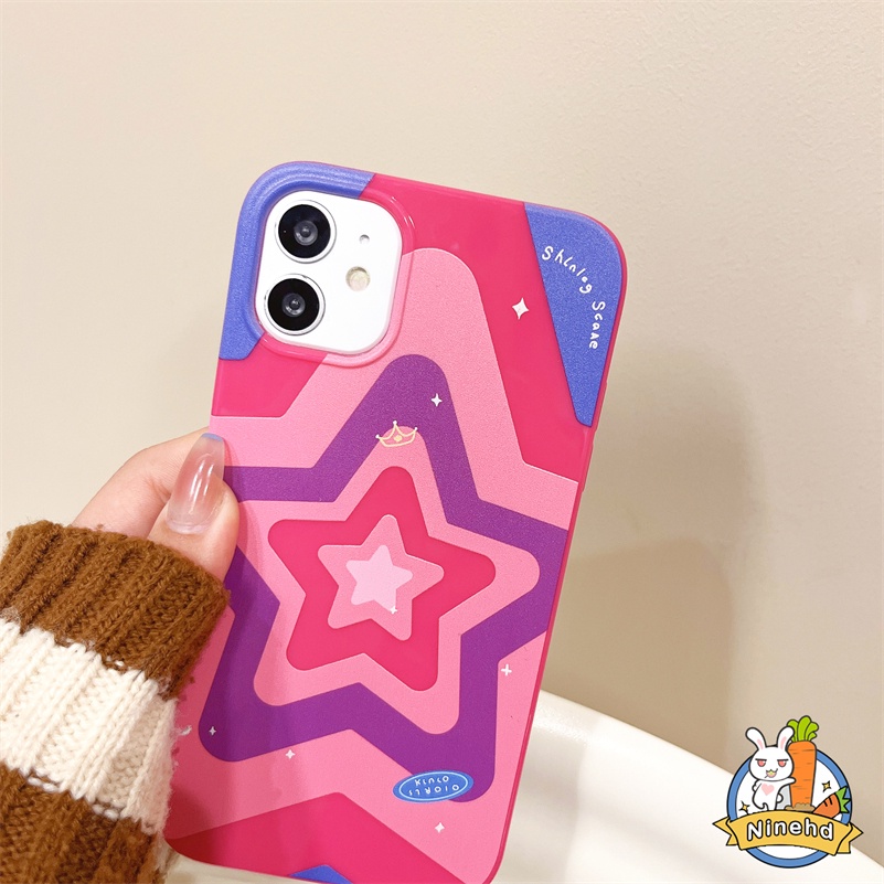 IPHONE Casing Kompatibel Untuk Iphone14 13 12 11 Pro Max X Xr Xs Max8 7 6 6s Plus SE Motif Bintang Mewah Lapisan Ganda Dicetak Ponsel Case Lensa Anti Gores Silikon Cover Pelindung