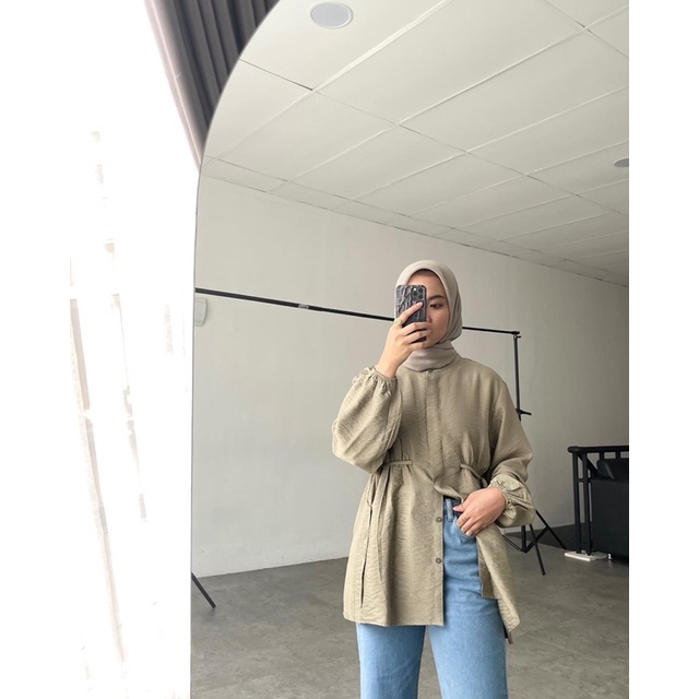 𝐏𝐆𝐌𝐓 • DIANA TOP BLOUSE KEMEJA WANITA BAHAN POLO LINEN PREMIUM QUALITY DIANE