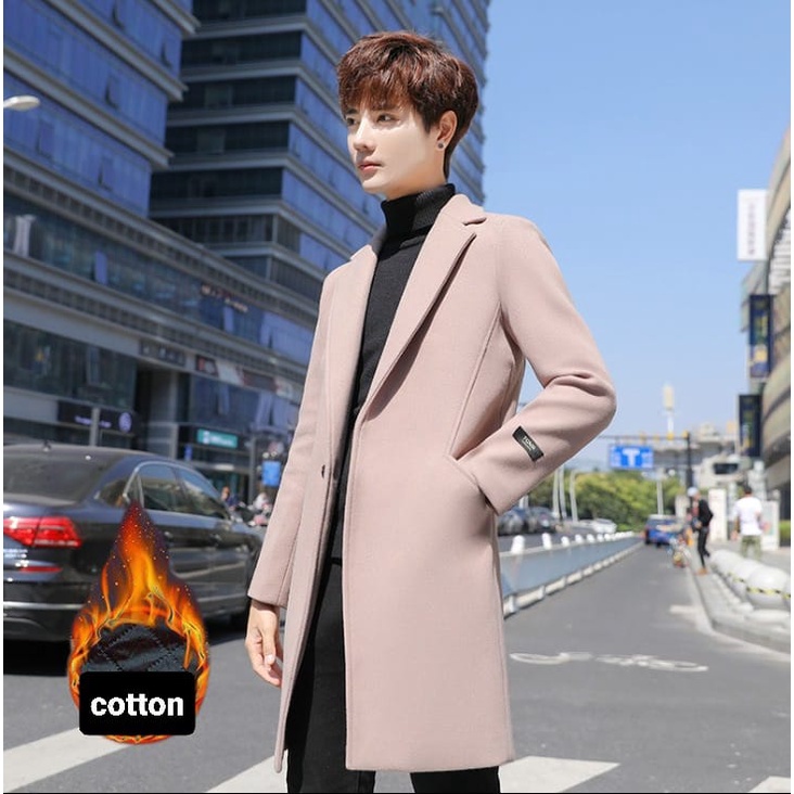 IMPORT HANS MAN AUTUMN SPRING WINTER WOOLEN COAT JAKET PANJANG PRIA MUSIM GUGUR SEMI MUSIM DINGIN LAPIS COTTON