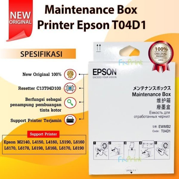 Box Epson T04D1 EWMB2 Maintenance Printer L6160 L6170 L6190 L14150 Ori