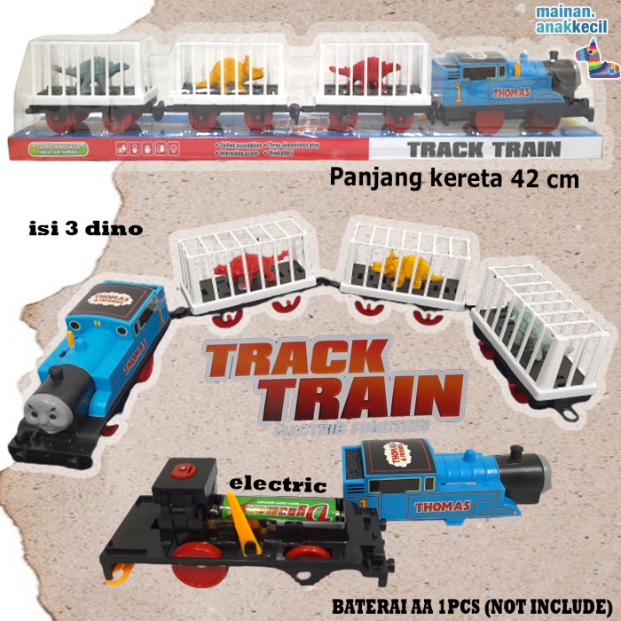 Mainan Toys Anak Kado Track Train Thomas Kereta Elektrik Pengangkut Dino Ulang Tahun Import Murah