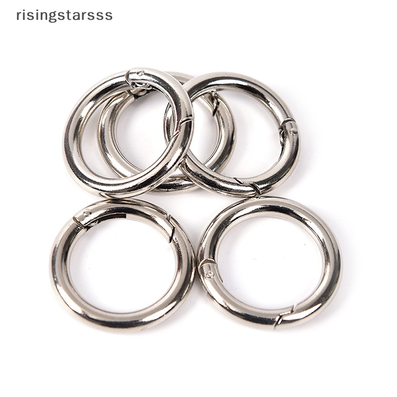 Rsid Span-new 5pcs circle metal carabiner hook snap Bulat Klip Kait Gantungan Kunci outdoor 35mm Jelly