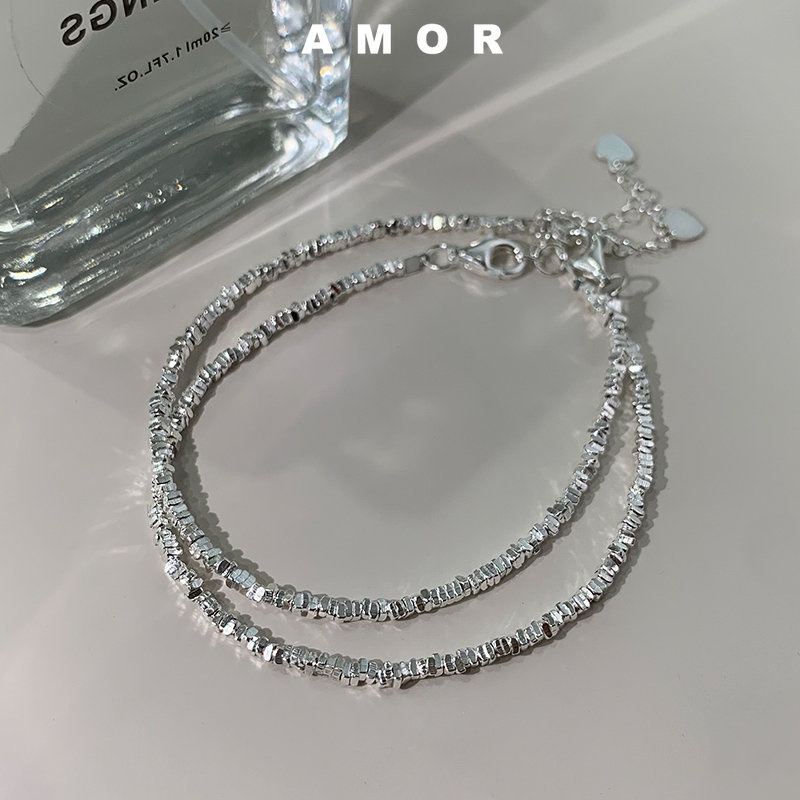 Set Korea Gelang Kalung Pasangan Mutiara silver