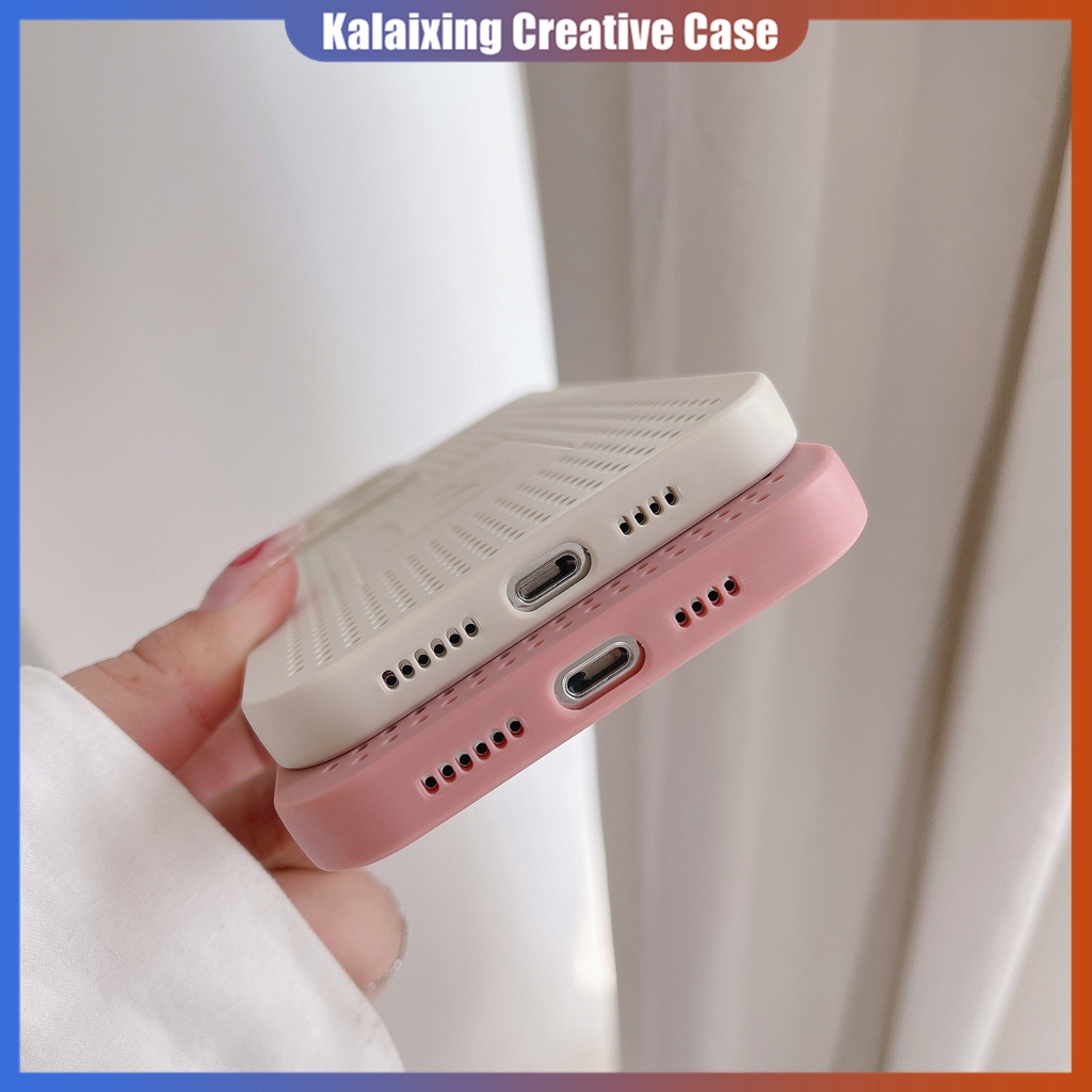 Case Silikon Persegi Untuk iPhone 14 Pro Max13 12 Pro 11warna Warni Lubang Pendingin Huruf B Lembut Penutup Belakang