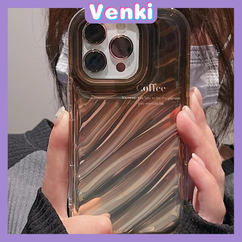 VENKI - For iPhone 11 iPhone Case Laser Reflective Transparent Phone Case TPU Soft Shockproof Airbag Case Protective Camera Brown English Compatible with iPhone 14 13 Pro max 12