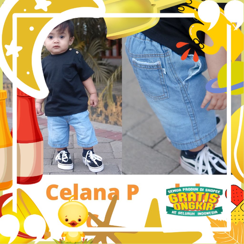 (Capung Kidswear) Celpen Jeans Anak Laki-laki/Celana Pendek Capung Jeans Anak Laki-laki (1-6 tahun)/