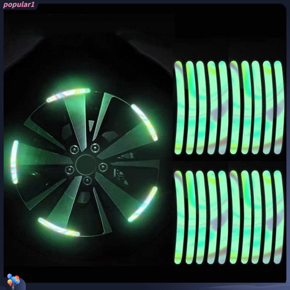 Populer 80PCS Strip Reflektif Roda Mobil Aksesoris Mobil Self-adhesive Luminous Sign Tape