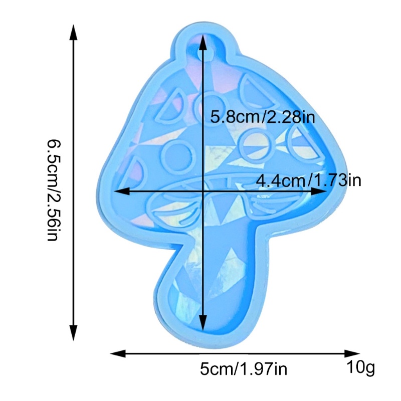 Siy 1PC Cetakan Silikon Resin Bentuk Jamur Finishing Mengkilap Dengan Hold Untuk Gantungan Kunci DIY