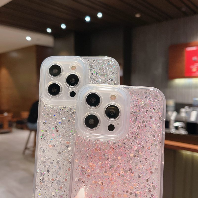 Crystal Pink Starry Sky Soft Case for IPhone 7 8 Plus X XS XR XS Max 11 13 12 14 PRO Max 14 Plus Clear Phone Case for Girl Women Gift