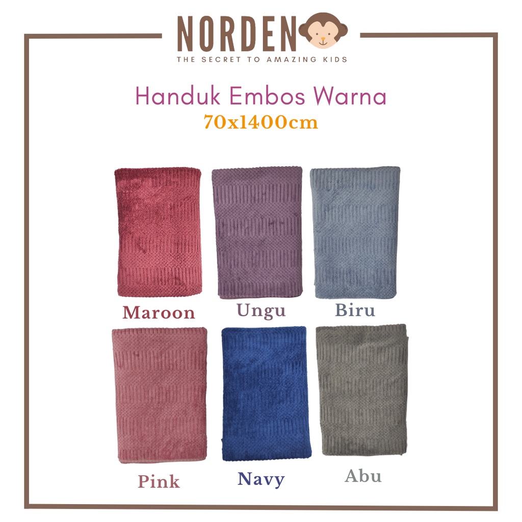 [ND] Handuk Bayi EMBOS Warna Polos / Handuk Lembut Anak