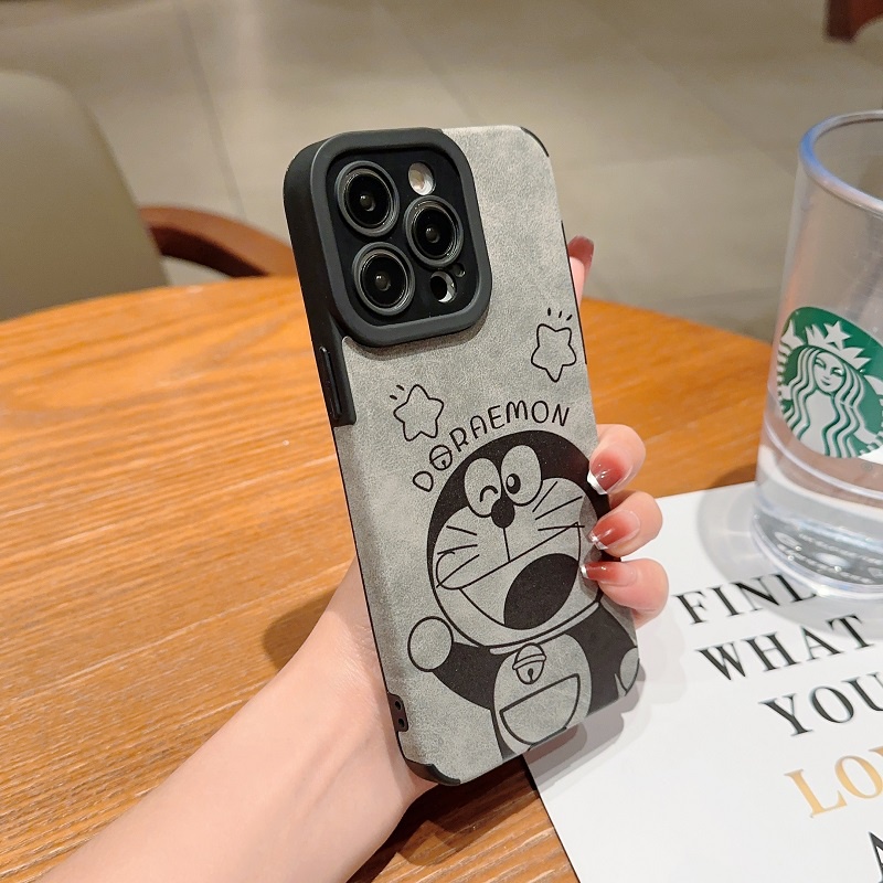 IPHONE Casing Pelindung Bahan Kulit Untuk Iphone14 13 12 11 Pro MAX X XR XS Max7 8 Plus Kartun Doraemon Anti-drop soft case
