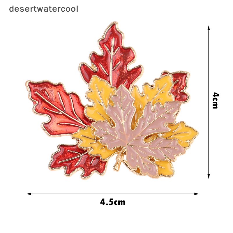 Deid Vintage Bros Daun Maple Bros Untuk Wanita Alloy Enamel Lapel Brooch Pin Sweater Mantel Aksesoris Pakaian Perhiasan Hadiah Martijn