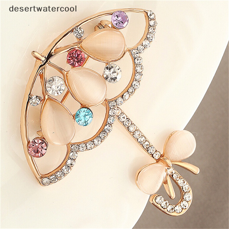 Deid Pin Bros Payung Opal Dan Berlian Imitasi Bros Gaya Korea Lucu Untuk Wanita Martijn