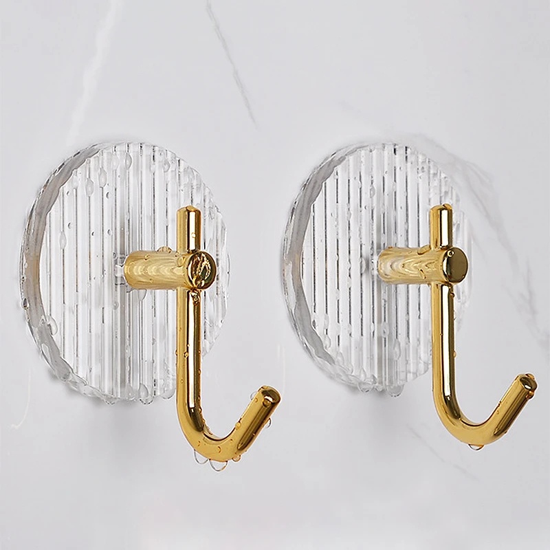 Lampu Gantung Dinding Bebas Paku Luxury Acrylic Storage Hooks/Kait Perekat Dua Sisi Kamar Mandi Dapur/Tempat Penyimpanan Kunci Tas Handuk Tempel Dinding/Gantungan Rak/Rak Dinding