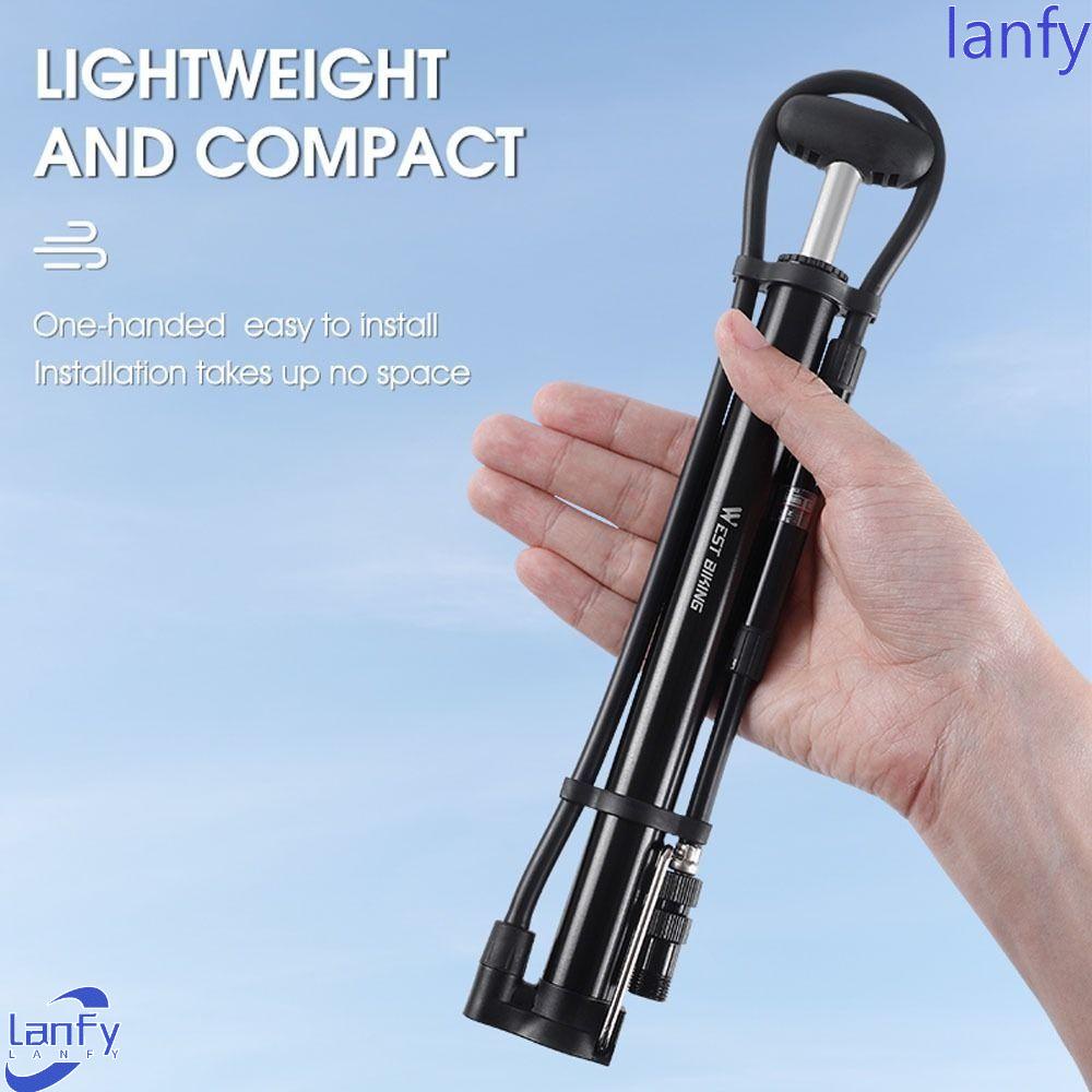 Lanfy Pompa Sepeda Portable Tahan Lama Pompa Angin Tekanan Tinggi Pompa Mini Multi-Fungsi 140PSI Pompa Bersepeda