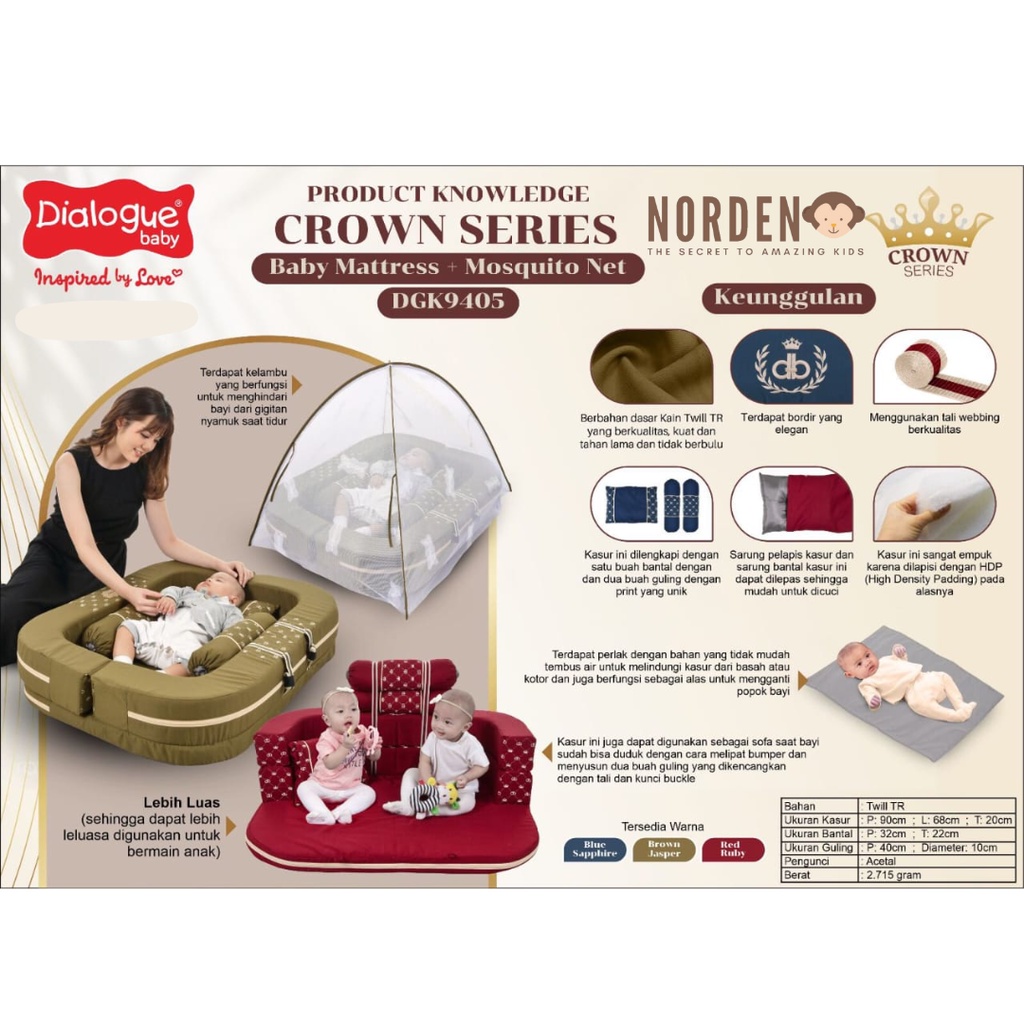 [ND] Dialogue Baby Kasur Bayi Sofa Dan Kelambu / Baby Mattress + Mosquito Net