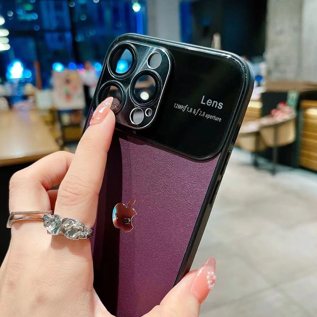 IPHONE Casing Ponsel Tahan Goncangan Kulit Frosted Jendela Besar Mewah Cocok Untuk Iphone14 13 12 11 Pro Max14 Plus Cover Case Shockproof